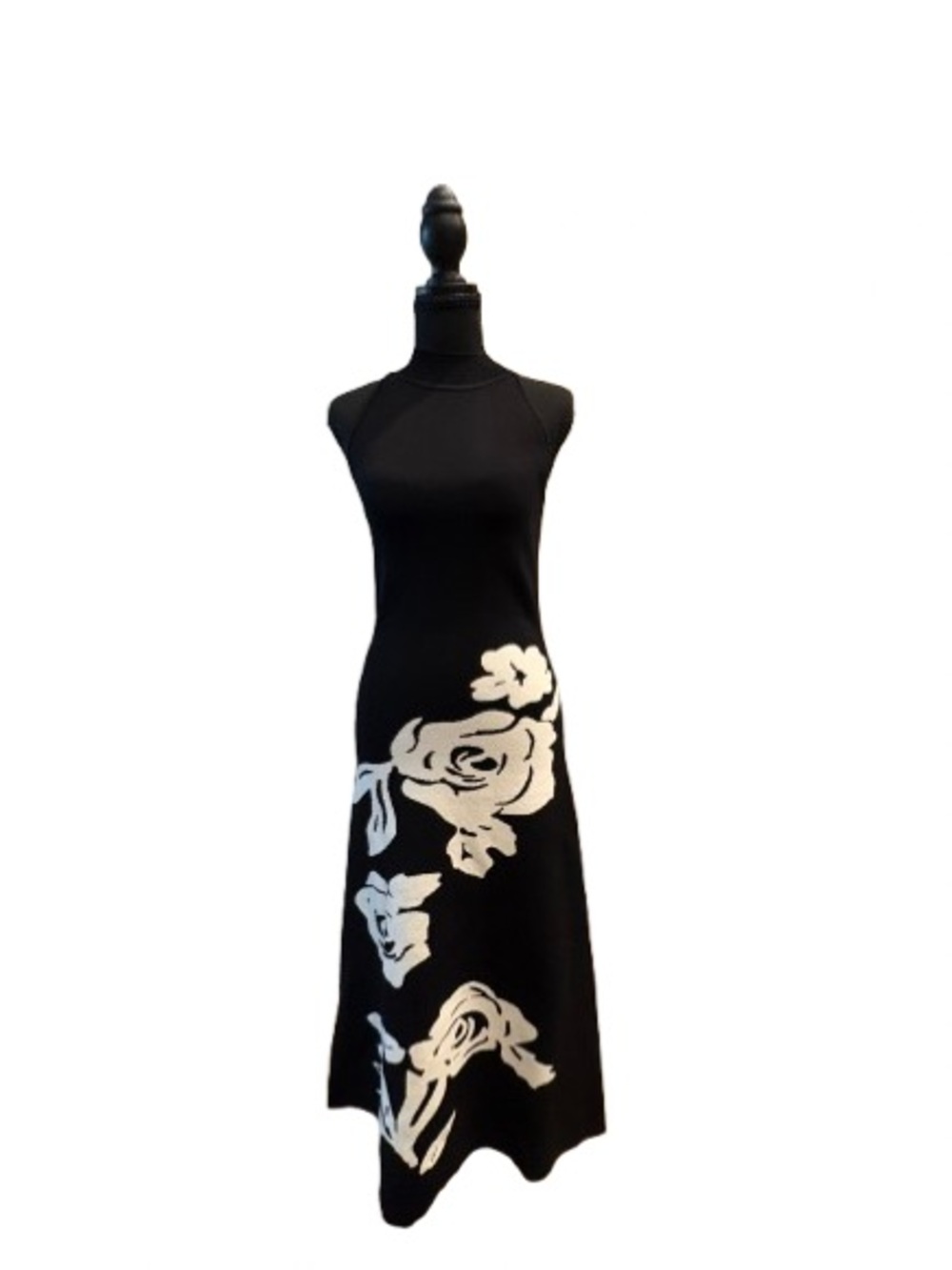 Ted Baker Black Maxi Dress with White Floral Motif